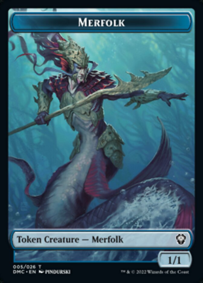 Saproling // Merfolk Double-sided Token [Dominaria United Tokens] | Nerdhalla Games