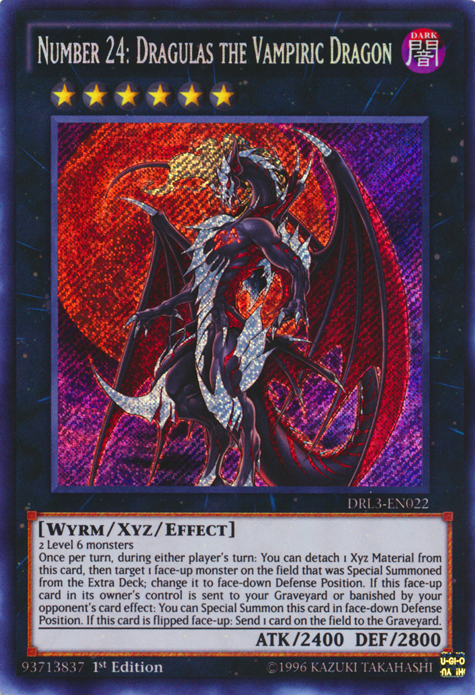 Number 24: Dragulas the Vampiric Dragon [DRL3-EN022] Secret Rare | Nerdhalla Games