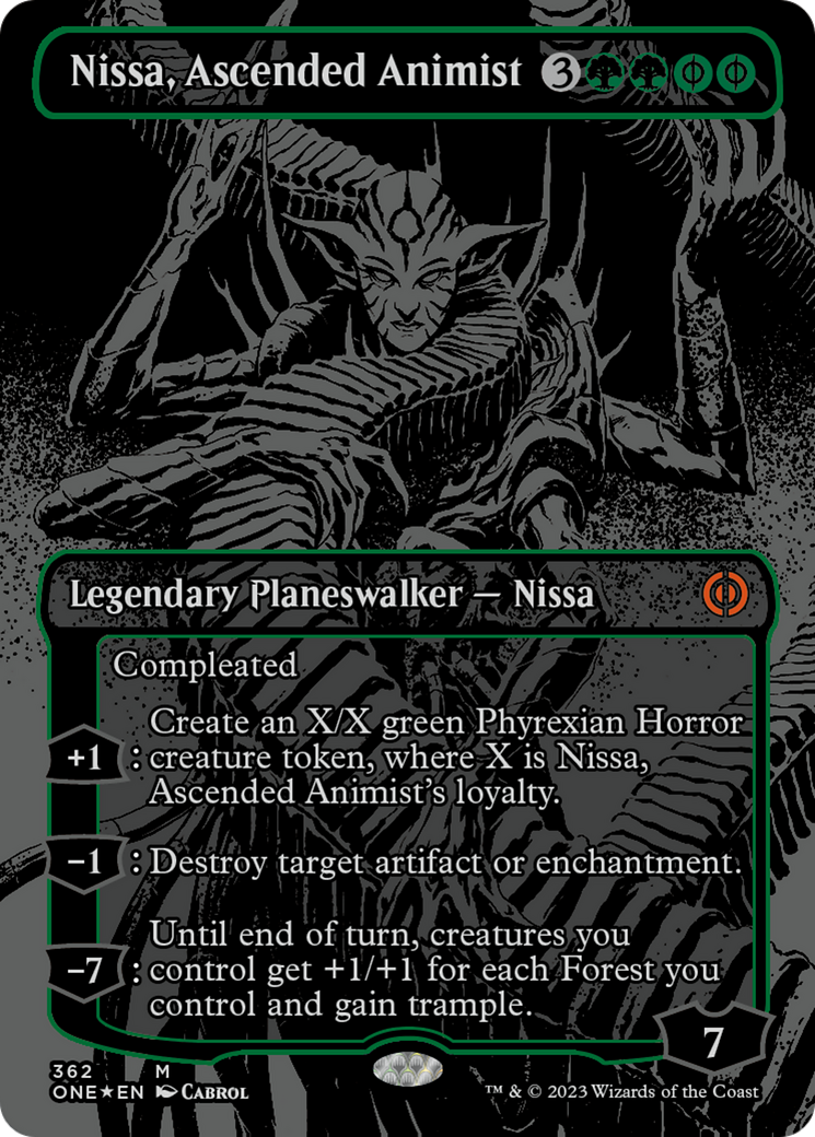 Nissa, Ascended Animist (Oil Slick Raised Foil) [Phyrexia: All Will Be One] | Nerdhalla Games