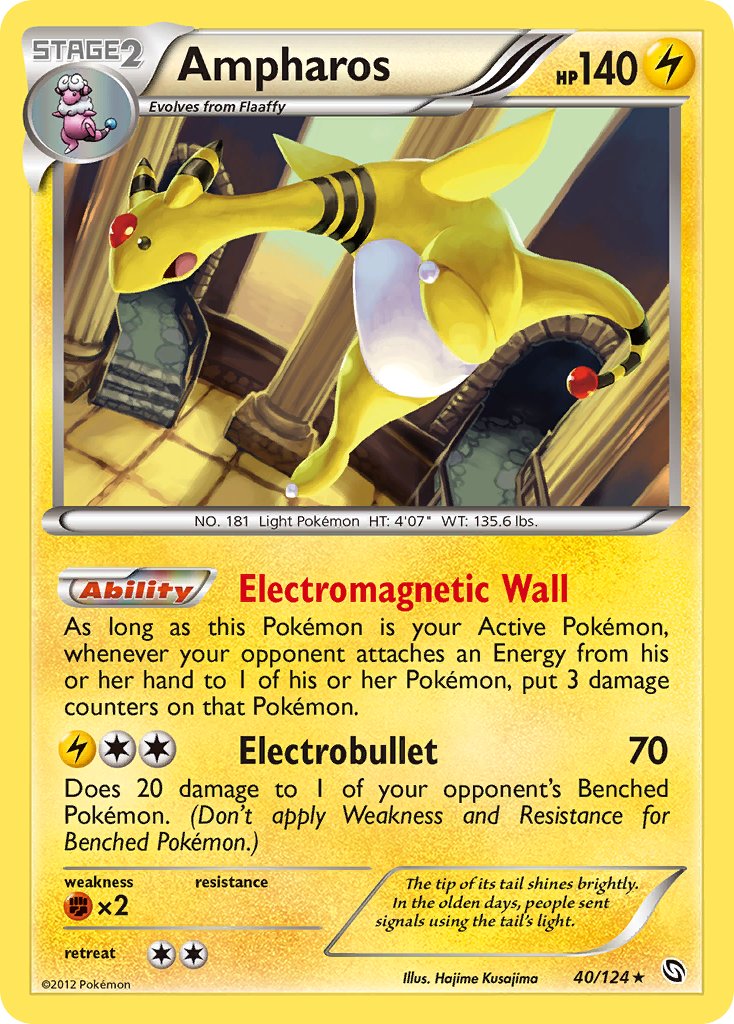 Ampharos (40/124) (Cosmos Holo) (Blister Exclusive) [Black & White: Dragons Exalted] | Nerdhalla Games