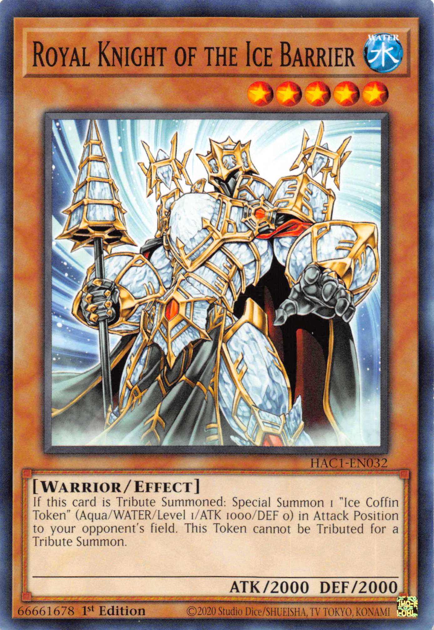 Royal Knight of the Ice Barrier [HAC1-EN032] Common | Nerdhalla Games