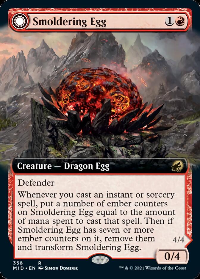 Smoldering Egg // Ashmouth Dragon (Extended) [Innistrad: Midnight Hunt] | Nerdhalla Games