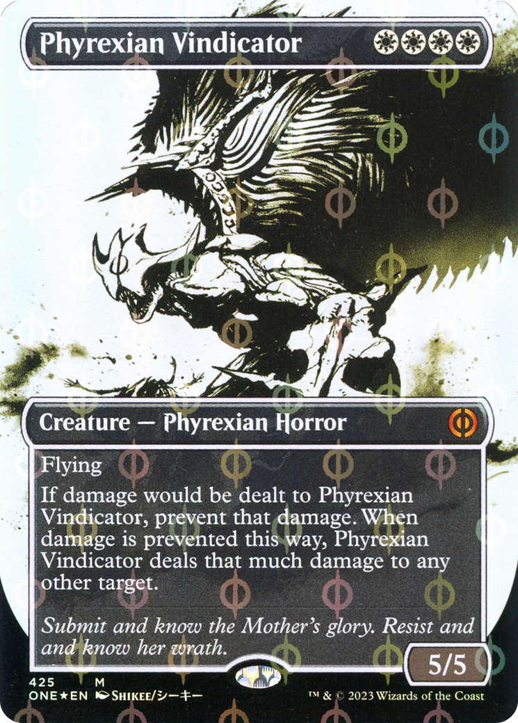 Phyrexian Vindicator (Borderless Ichor Step-and-Compleat Foil) [Phyrexia: All Will Be One] | Nerdhalla Games