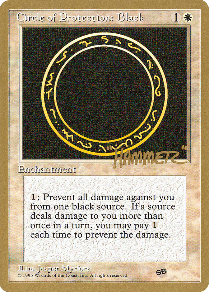 Circle of Protection: Black (Shawn "Hammer" Regnier) (SB) [Pro Tour Collector Set] | Nerdhalla Games