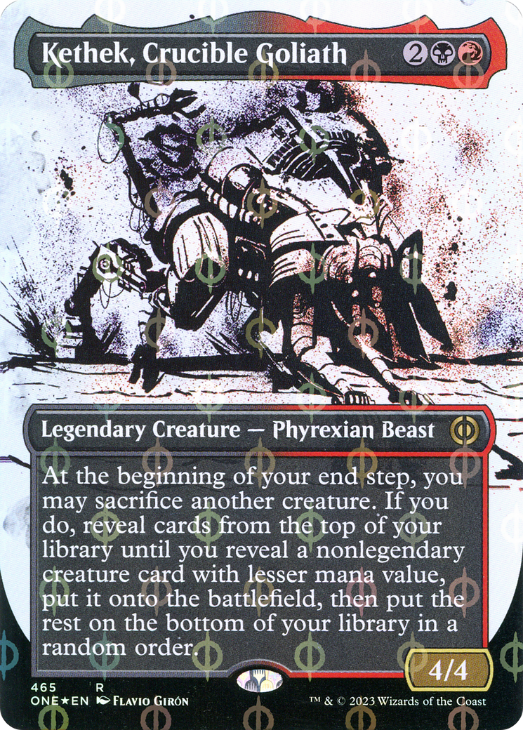 Kethek, Crucible Goliath (Borderless Ichor Step-and-Compleat Foil) [Phyrexia: All Will Be One] | Nerdhalla Games