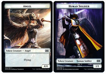 Angel // Human Soldier Double-sided Token [Double Masters Tokens] | Nerdhalla Games