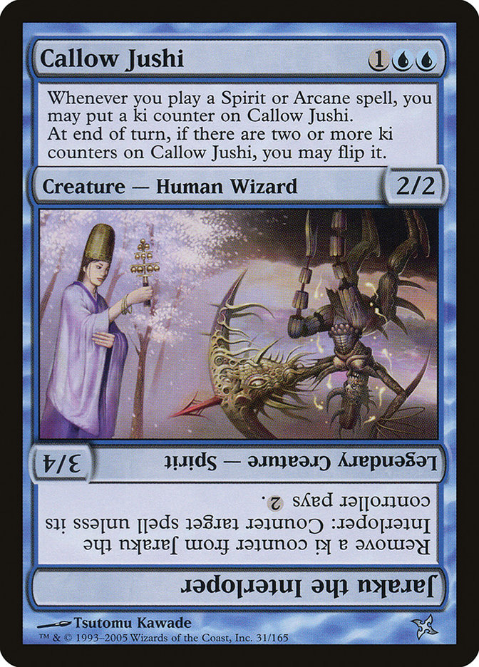 Callow Jushi // Jaraku the Interloper [Betrayers of Kamigawa] | Nerdhalla Games