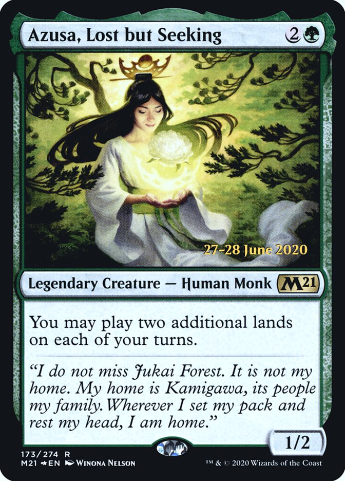 Azusa, Lost but Seeking  [Core Set 2021 Prerelease Promos] | Nerdhalla Games