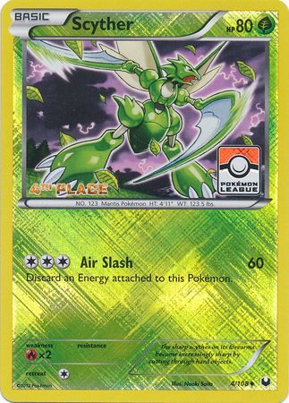 Scyther (4/108) (League Promo 4th Place) [Black & White: Dark Explorers] | Nerdhalla Games