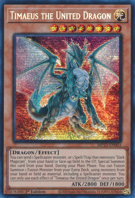 Timaeus the United Dragon [MP23-EN003] Prismatic Secret Rare | Nerdhalla Games