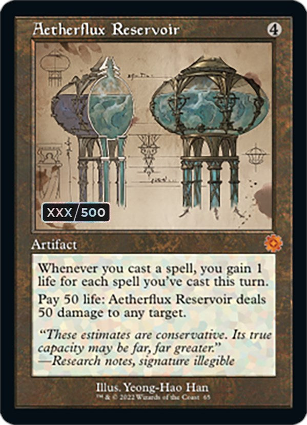 Aetherflux Reservoir (Retro Schematic) (Serial Numbered) [The Brothers' War Retro Artifacts] | Nerdhalla Games