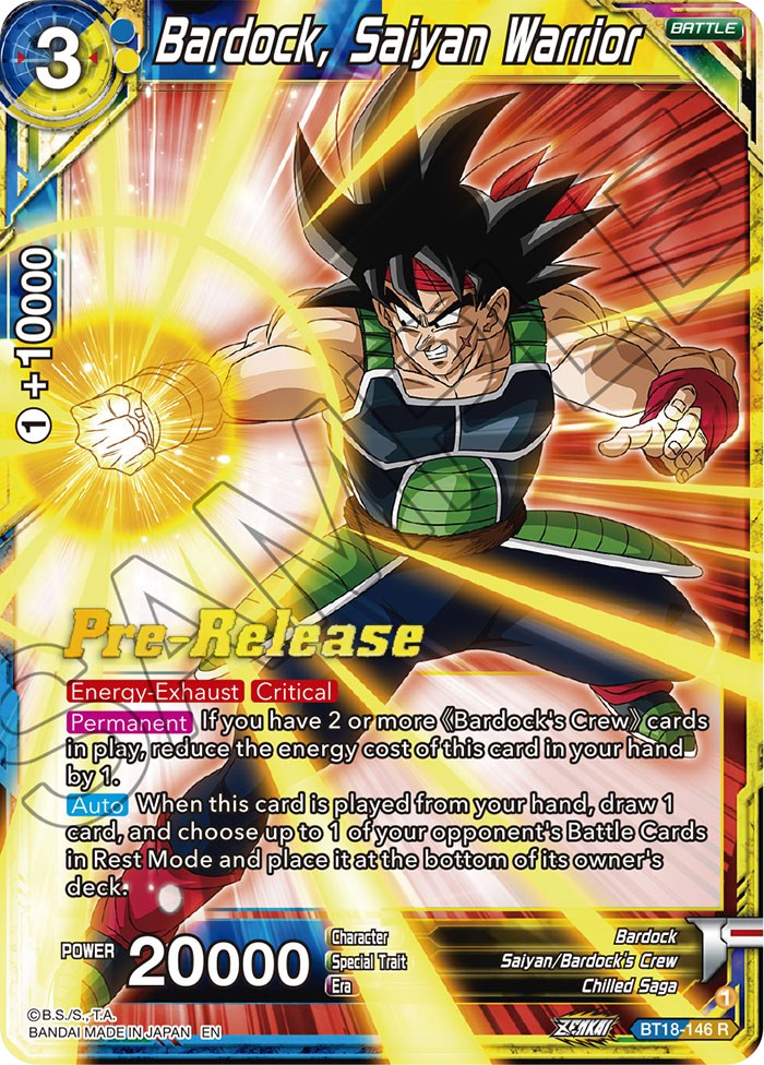 Bardock, Saiyan Warrior (BT18-146) [Dawn of the Z-Legends Prerelease Promos] | Nerdhalla Games