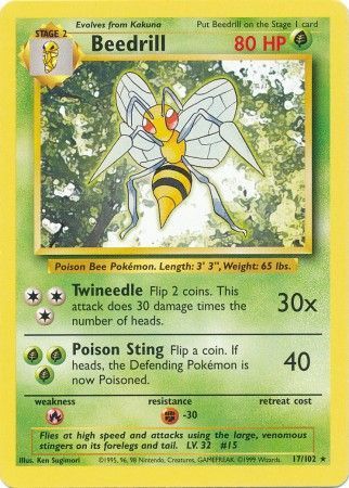 Beedrill (17/102) [Base Set Unlimited] | Nerdhalla Games