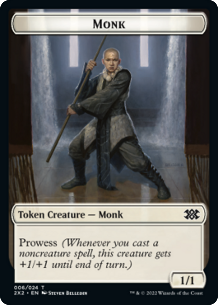 Bear // Monk Double-sided Token [Double Masters 2022 Tokens] | Nerdhalla Games