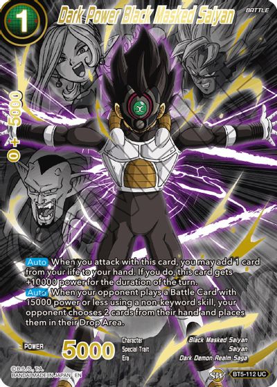 Dark Power Black Masked Saiyan (Alternate Art) [BT5-112] | Nerdhalla Games