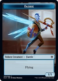 Faerie // Food (17) Double-sided Token [Throne of Eldraine Tokens] | Nerdhalla Games