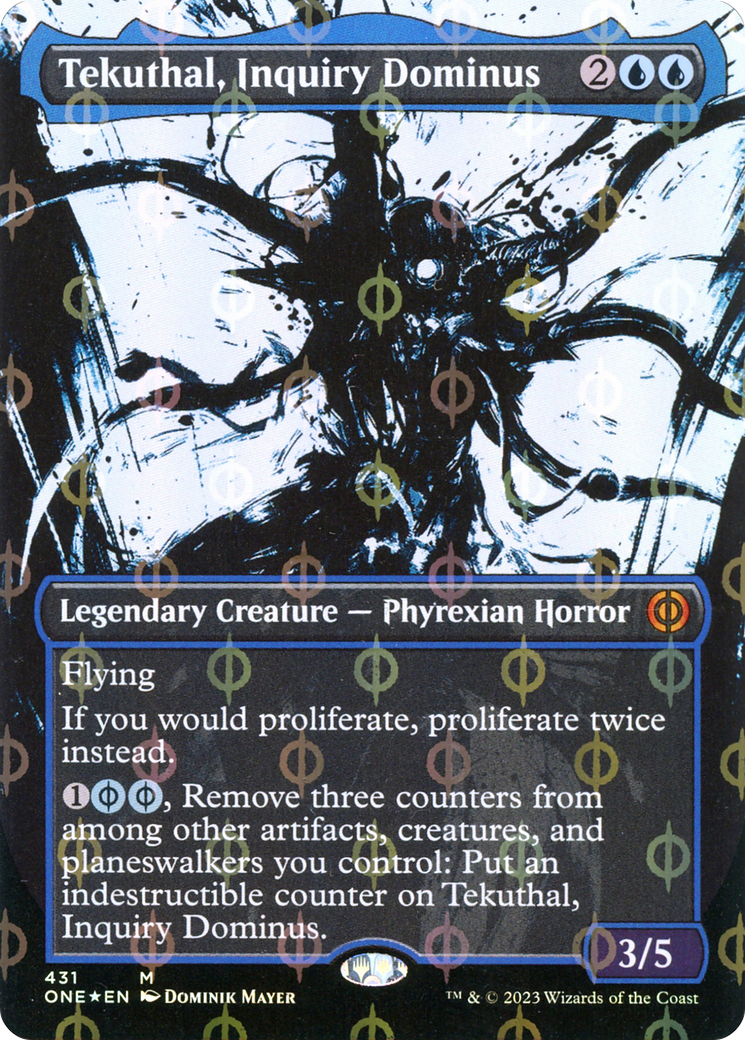 Tekuthal, Inquiry Dominus (Borderless Ichor Step-and-Compleat Foil) [Phyrexia: All Will Be One] | Nerdhalla Games