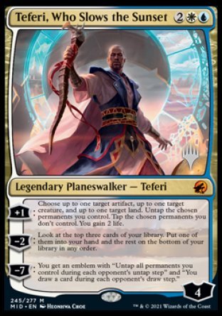 Teferi, Who Slows the Sunset (Promo Pack) [Innistrad: Midnight Hunt Promos] | Nerdhalla Games