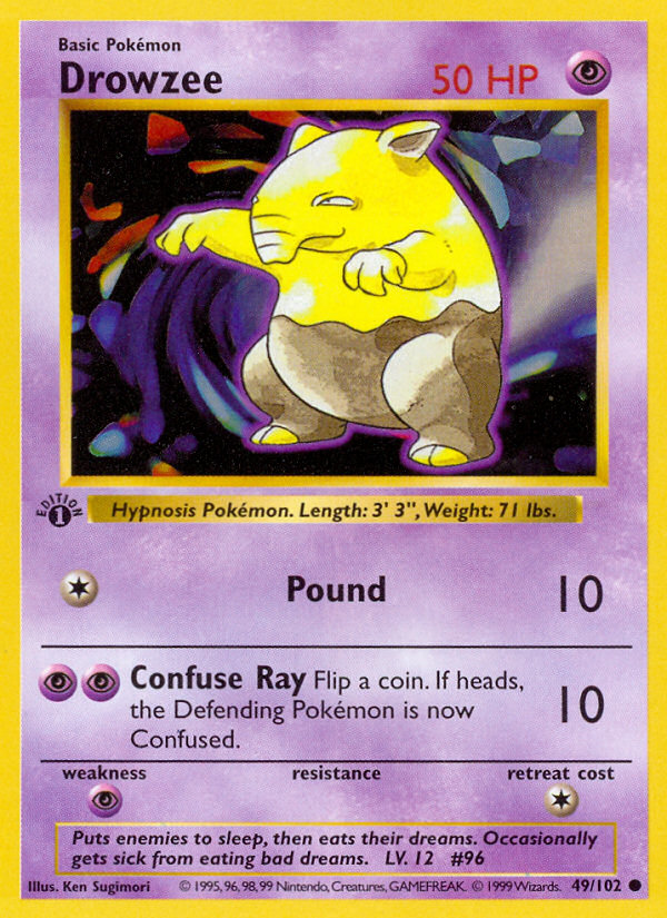 Drowzee (49/102) (Shadowless) [Base Set 1st Edition] | Nerdhalla Games