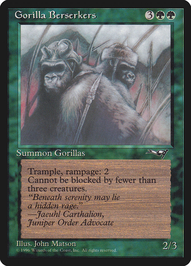 Gorilla Berserkers (Mouths Closed) [Alliances] | Nerdhalla Games