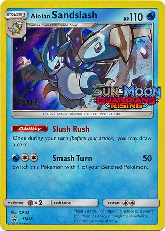 Alolan Sandslash (SM18) (Staff Prerelease Promo) [Sun & Moon: Black Star Promos] | Nerdhalla Games