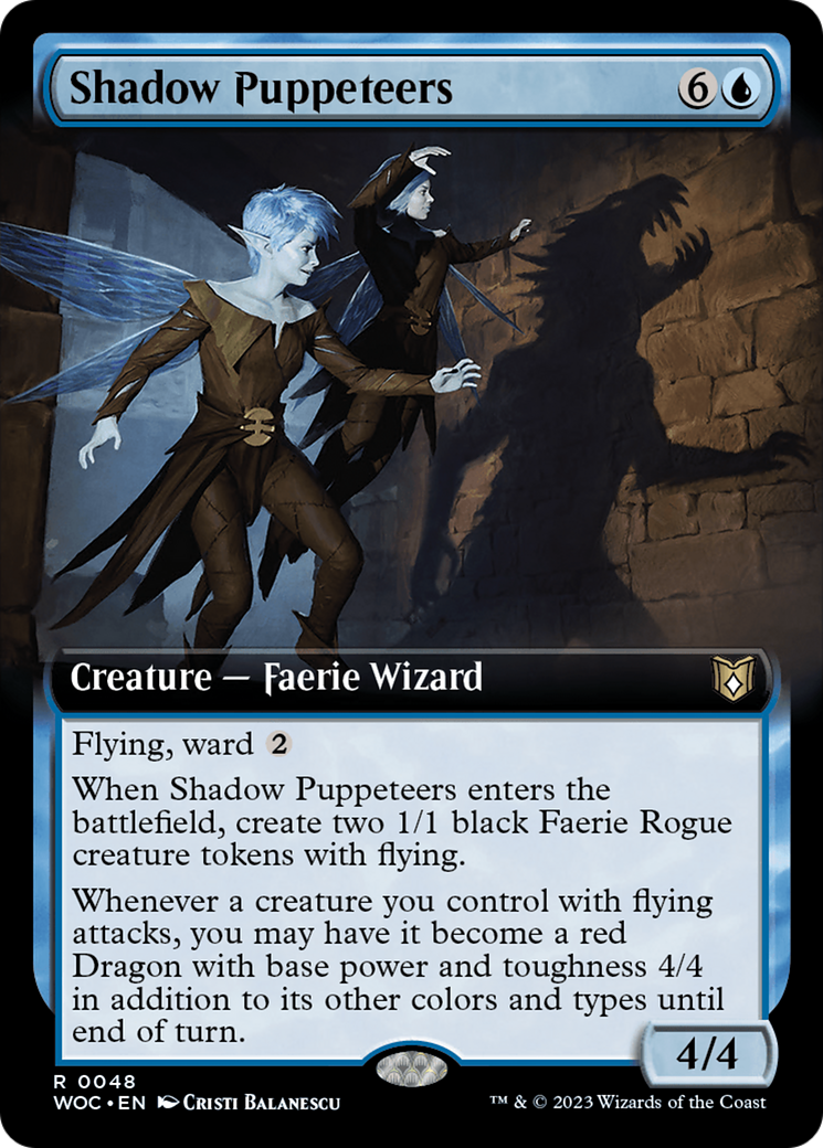 Shadow Puppeteers (Extended Art) [Wilds of Eldraine Commander] | Nerdhalla Games