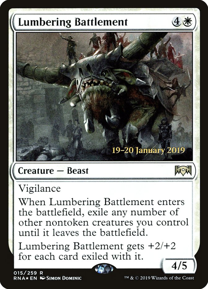 Lumbering Battlement [Ravnica Allegiance Prerelease Promos] | Nerdhalla Games