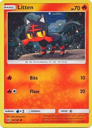 Litten (24/149) (Cosmos Holo) [Sun & Moon: Base Set] | Nerdhalla Games