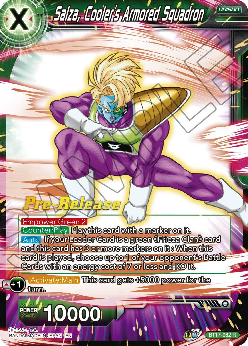 Salza, Cooler's Armored Squadron (BT17-062) [Ultimate Squad Prerelease Promos] | Nerdhalla Games