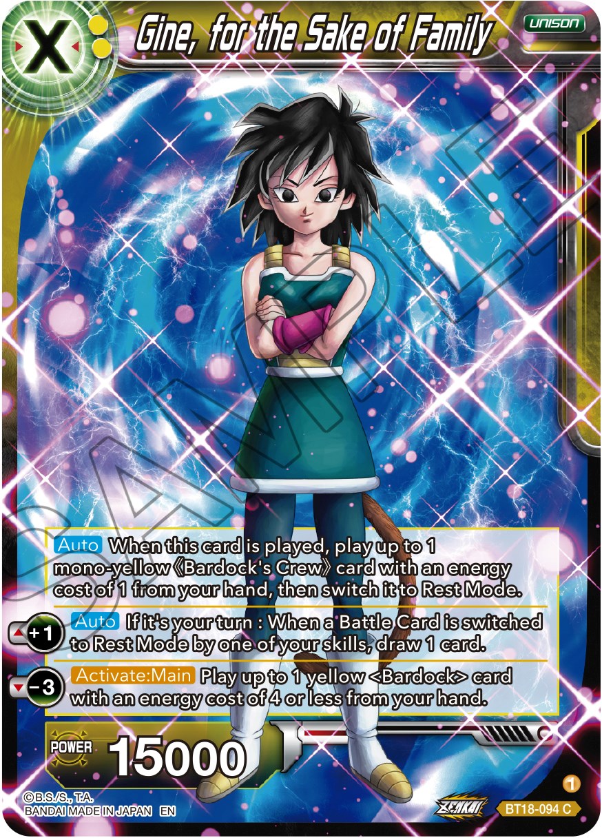 Gine, for the Sake of Family (BT18-094) [Dawn of the Z-Legends] | Nerdhalla Games