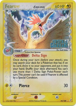 Fearow (18/100) (Delta Species) (Stamped) [EX: Crystal Guardians] | Nerdhalla Games