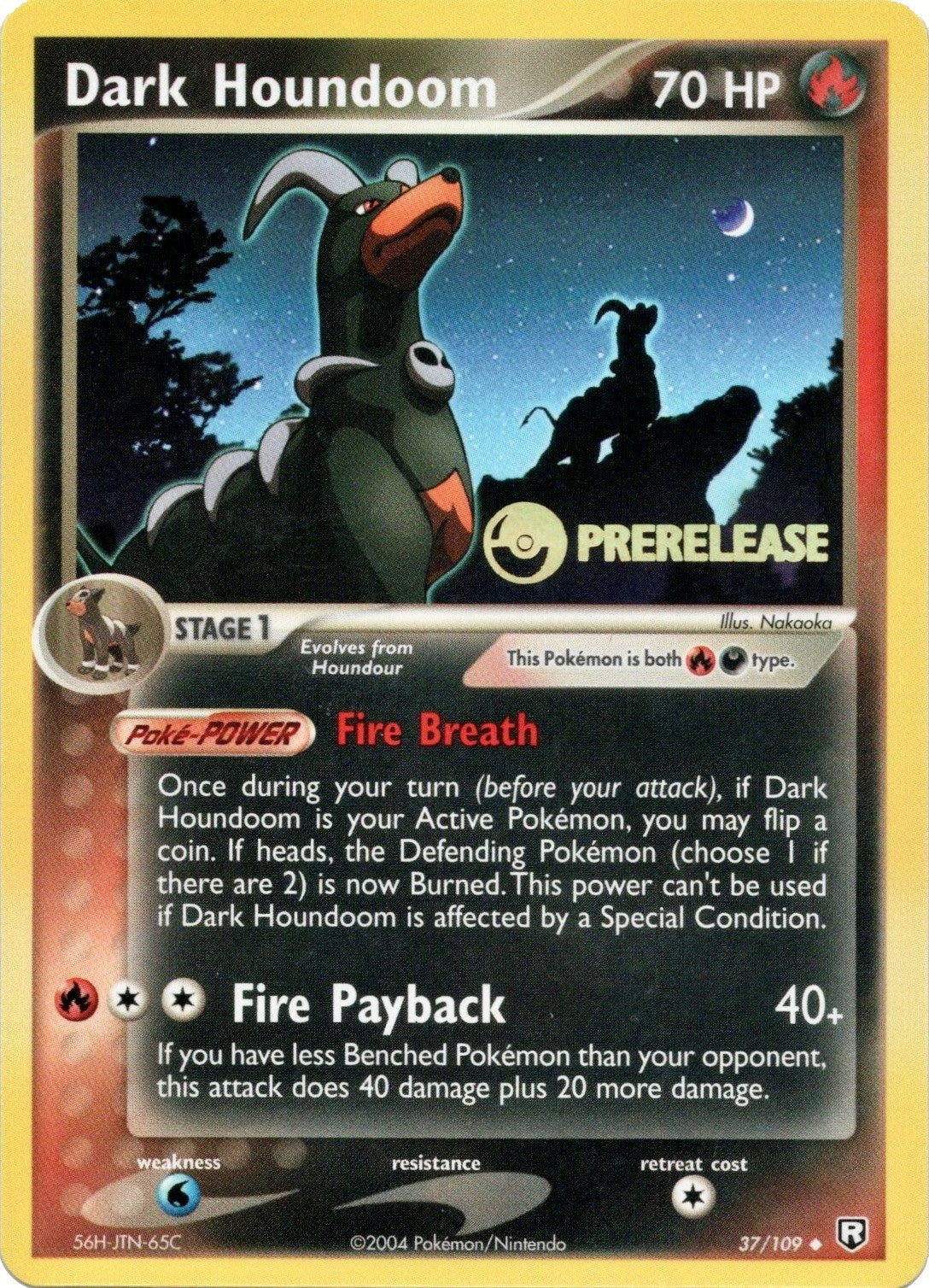 Dark Houndoom (37/109) (Prerelease Promo) [EX: Team Rocket Returns] | Nerdhalla Games