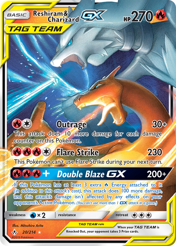 Reshiram & Charizard GX (20/214) [Sun & Moon: Unbroken Bonds] | Nerdhalla Games