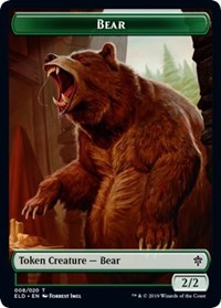 Bear // Food (16) Double-sided Token [Throne of Eldraine Tokens] | Nerdhalla Games