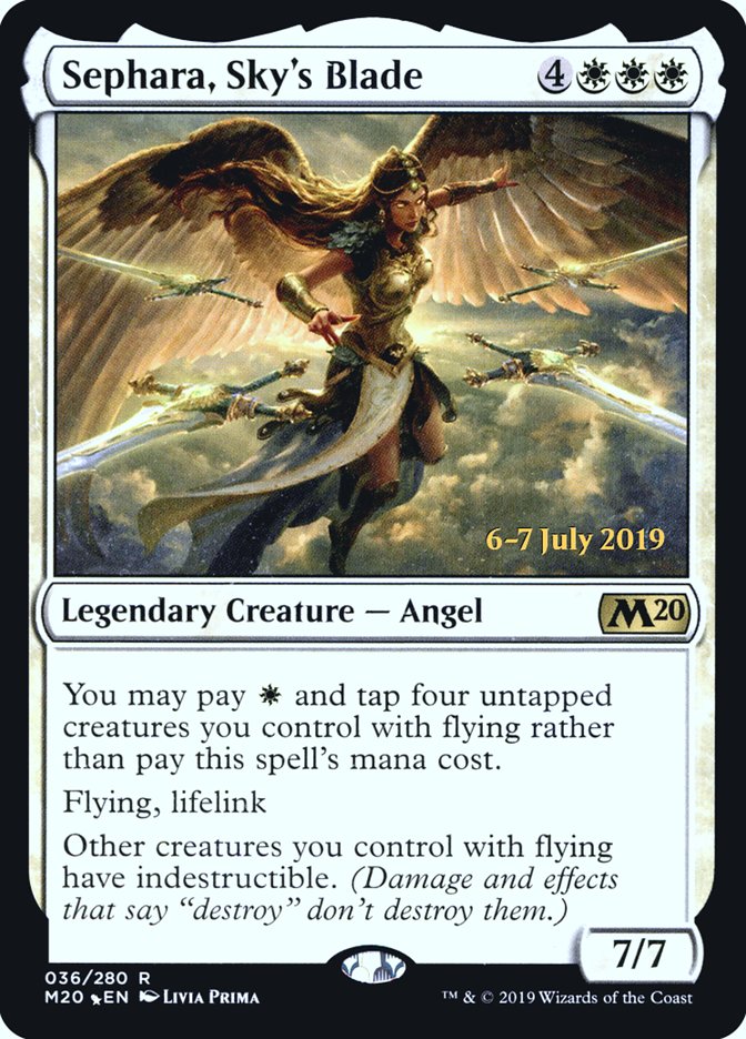 Sephara, Sky's Blade  [Core Set 2020 Prerelease Promos] | Nerdhalla Games