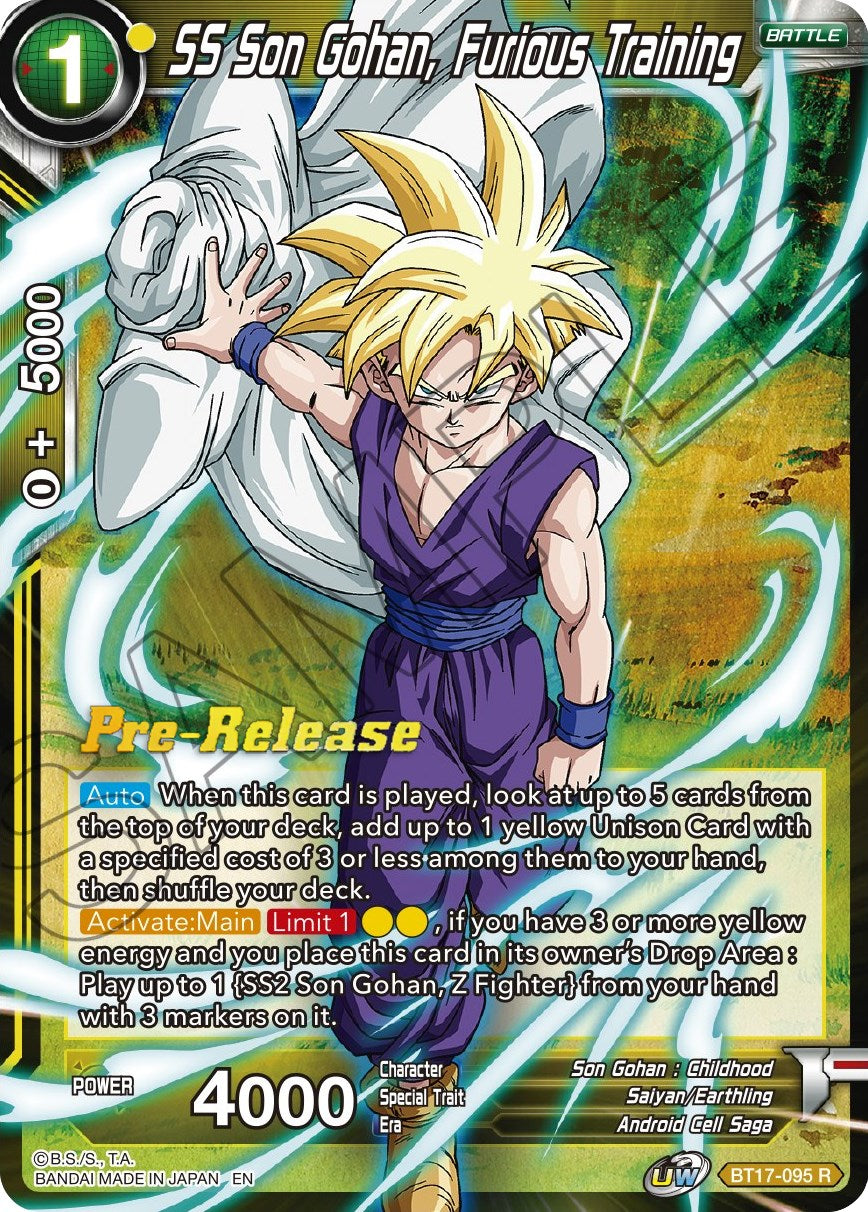 SS Son Gohan, Furious Training (BT17-095) [Ultimate Squad Prerelease Promos] | Nerdhalla Games