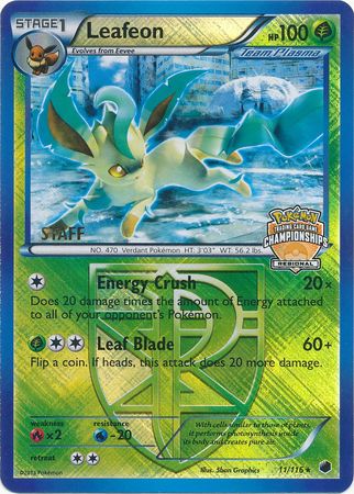 Leafeon (11/116) (Regional Championship Promo Staff) [Black & White: Plasma Freeze] | Nerdhalla Games