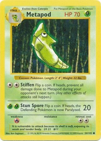 Metapod (54/102) [Base Set Shadowless Unlimited] | Nerdhalla Games