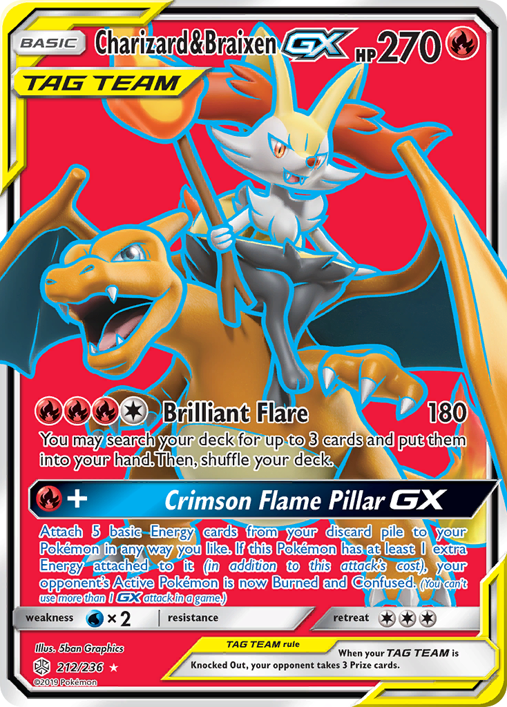 Charizard & Braixen GX (212/236) [Sun & Moon: Cosmic Eclipse] | Nerdhalla Games