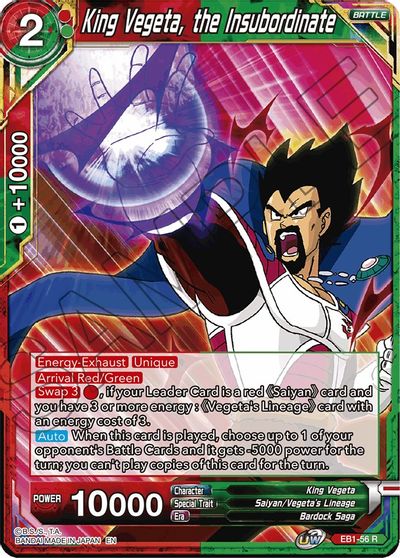 King Vegeta, the Insubordinate (EB1-56) [Battle Evolution Booster] | Nerdhalla Games