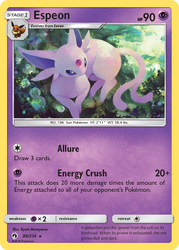 Espeon (89/214) [Sun & Moon: Lost Thunder] | Nerdhalla Games