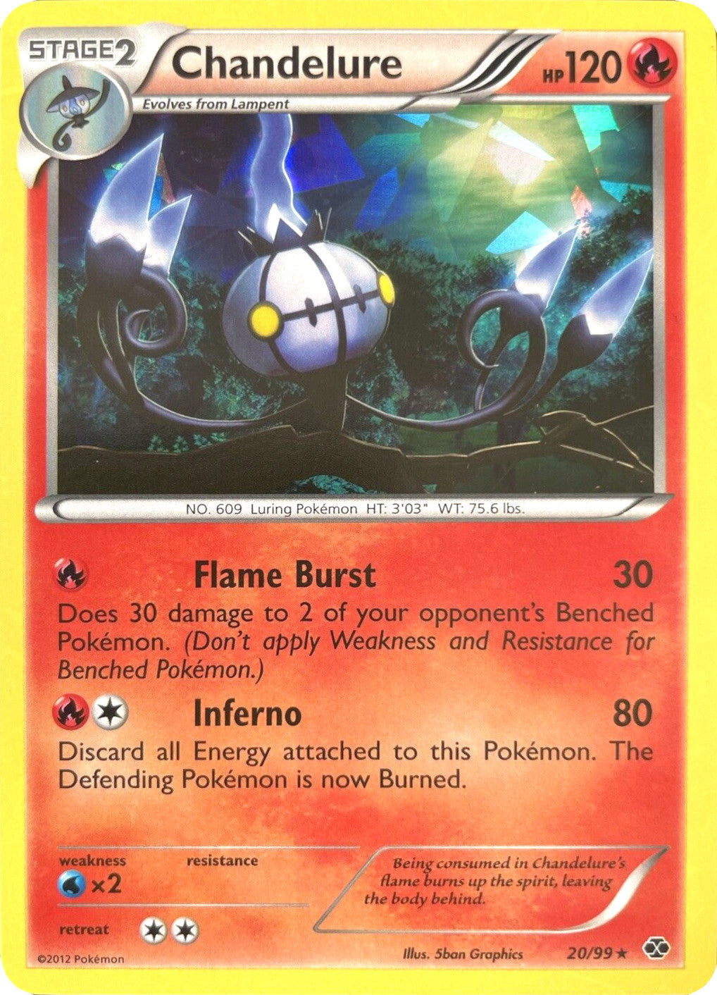 Chandelure (20/99) (Cracked Ice Holo) [Black & White: Next Destinies] | Nerdhalla Games