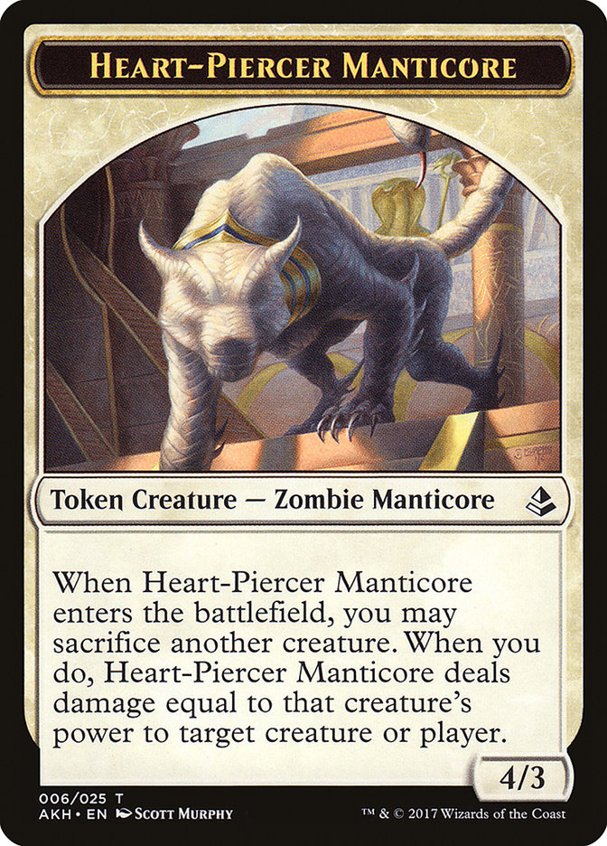 Heart-Piercer Manticore [Amonkhet Tokens] | Nerdhalla Games