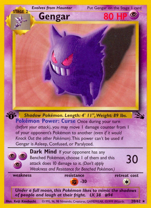 Gengar (20/62) [Fossil 1st Edition] | Nerdhalla Games