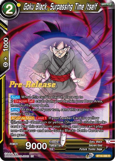 Goku Black, Surpassing Time itself (BT16-088) [Realm of the Gods Prerelease Promos] | Nerdhalla Games