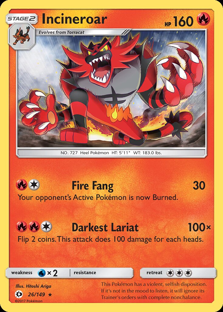 Incineroar (26/149) (Theme Deck Exclusive) [Sun & Moon: Base Set] | Nerdhalla Games