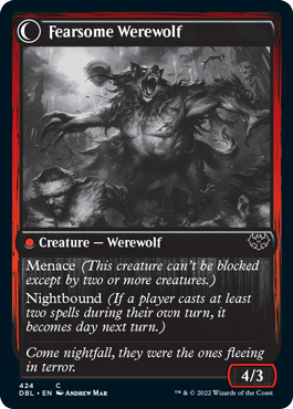 Fearful Villager // Fearsome Werewolf [Innistrad: Double Feature] | Nerdhalla Games