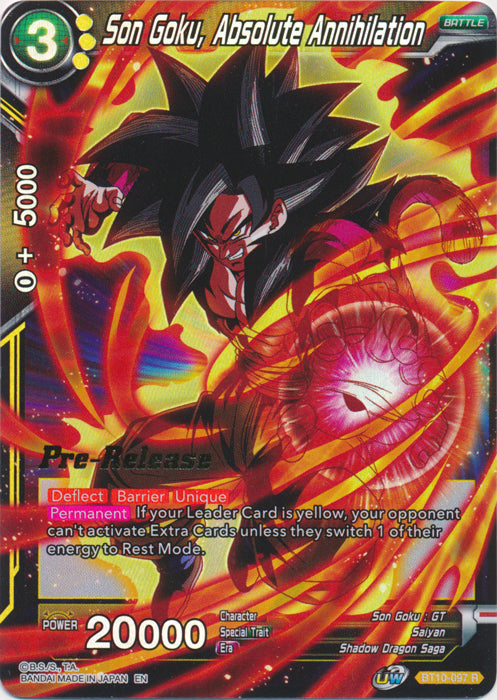 Son Goku, Absolute Annihilation (BT10-097) [Rise of the Unison Warrior Prerelease Promos] | Nerdhalla Games