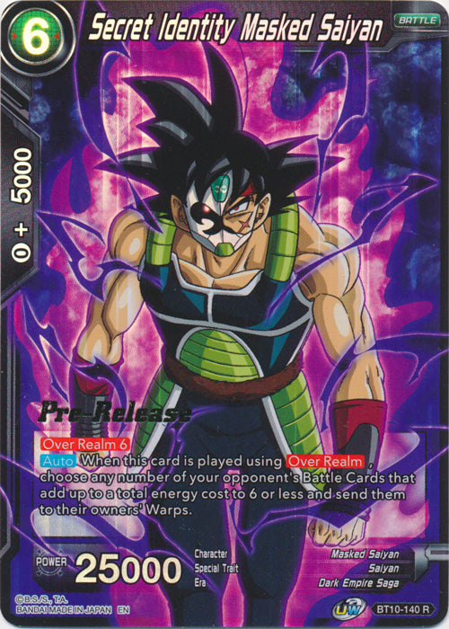 Secret Identity Masked Saiyan (BT10-140) [Rise of the Unison Warrior Prerelease Promos] | Nerdhalla Games