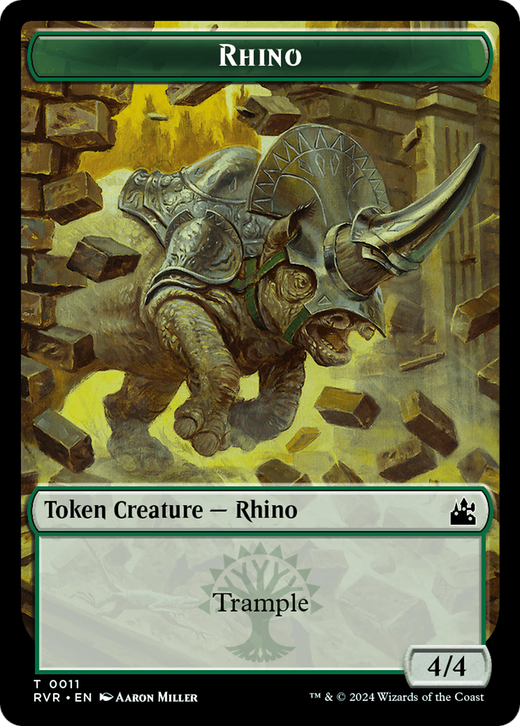 Bird // Rhino Double-Sided Token [Ravnica Remastered Tokens] | Nerdhalla Games